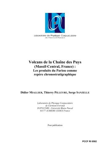 Volcans de la Chaîne des Puys - HAL - IN2P3