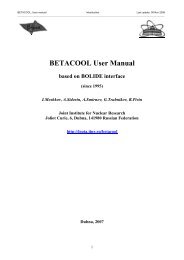 User manual - BETACOOL home page - JINR