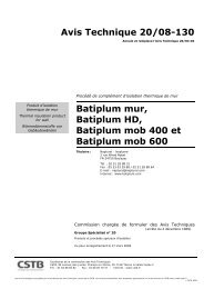 Avis Technique 20/08-130 Batiplum mur, Batiplum HD ... - CSTB