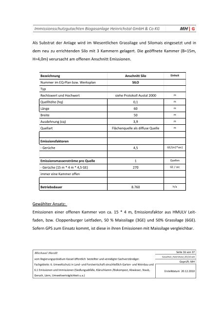 Immissionsschutzgutachten zur geplanten Errichtung einer ...