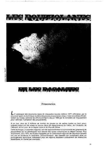 Les pouzzolanes et les basaltes