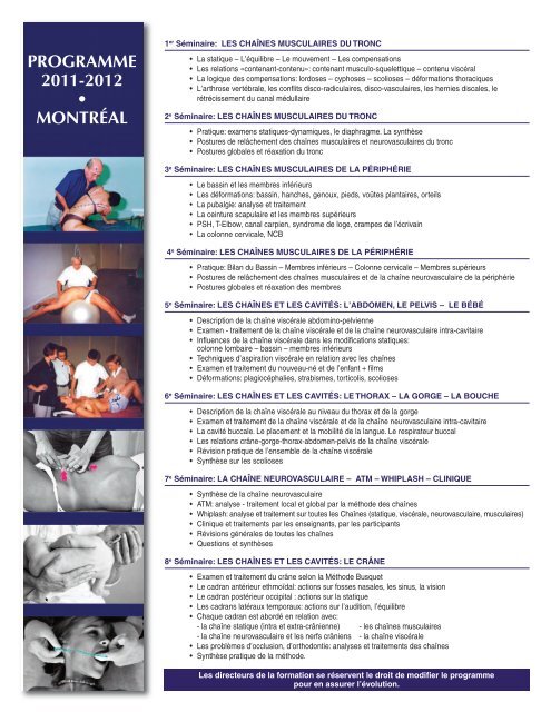 méthode busquet - Académie d'ostéopathie de Montréal