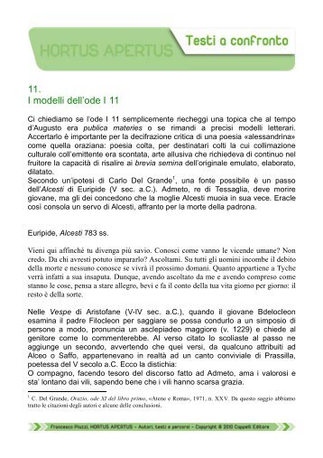11. I modelli dell'ode I 11 - Edu.lascuola.it