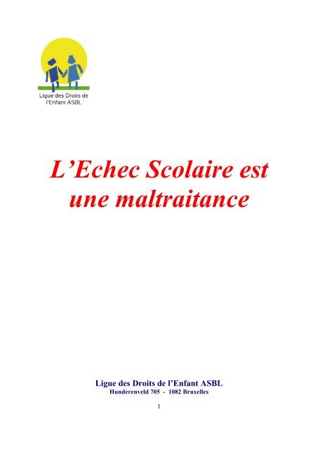 L'échec scolaire est une maltraitance - Ligue des droits de l\'enfant