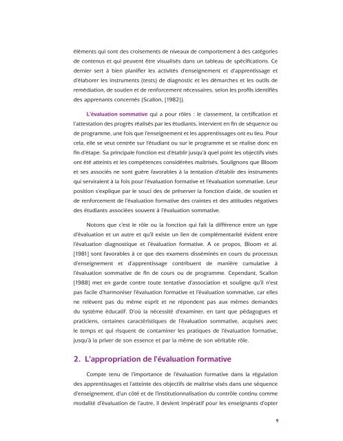 Evaluation et apprentissage scolaire