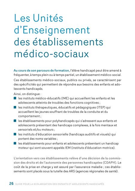 Guide pour la scolarisation des enfants et adolescents ... - Sites APHP