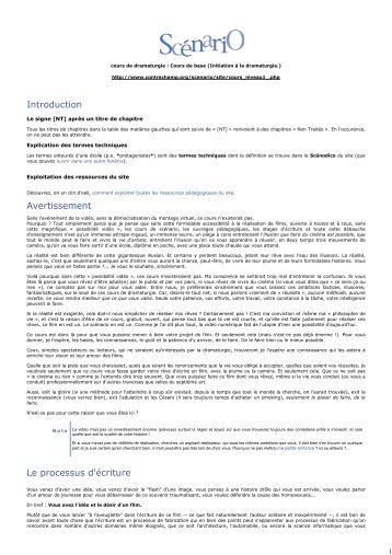 Cours de dramaturgie (base) - OVH.net