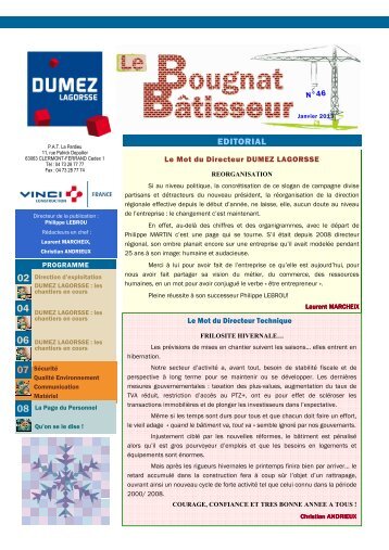 Bougnat Batisseur n° 46 janvier 2013.pub - DUMEZ LAGORSSE