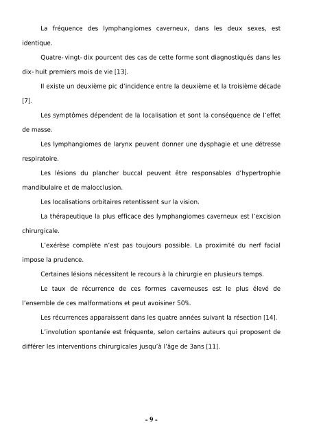 LYMPHANGIOME KYSTIQUE CHEZ L'ENFANT - Faculté de ...