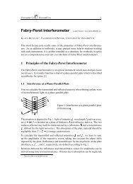 Fabry-Perot Interferometer FABRYPEROT.TEX KB 20020122