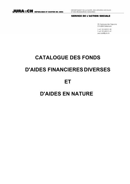 Catalogue des fonds privés - République et Canton du Jura