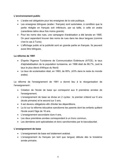 Le bilinguisme arabe-français en Tunisie