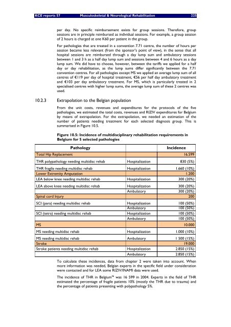 The report is available in English with a French summary - KCE