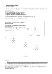 1. Kontrolle Physik Klasse 6 Licht und Schatten 1. Nenne zu den vier ...