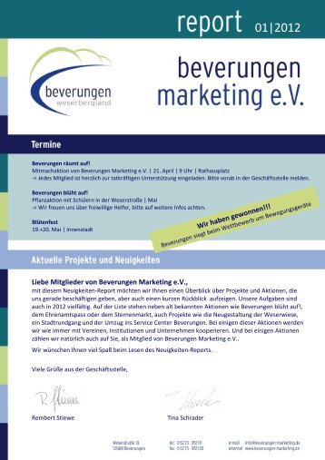 Newsletter 2012 - Beverungen Marketing eV