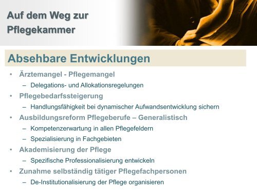 Präsentation: Selbstbestimmung für die berufliche Pflege! - BFLK