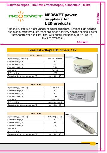 NEOSVET power suppliers for LED products