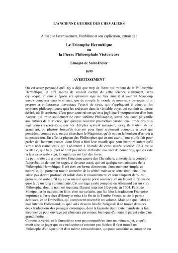 L'ANCIENNE GUERRE DES CHEVALIERS OU ENTRETIEN DE LA ...