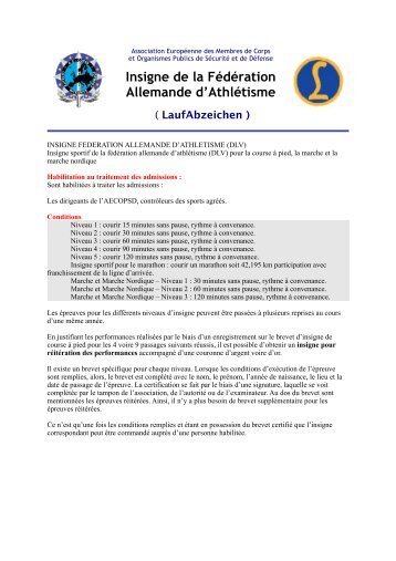 Insigne de la Fédération Allemande d'Athlétisme - ae-copsd