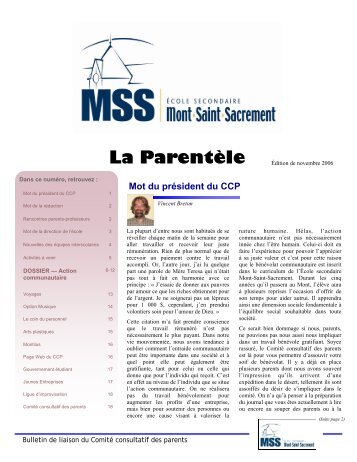 Dossier — Action communautaire - École Secondaire Mont-Saint ...