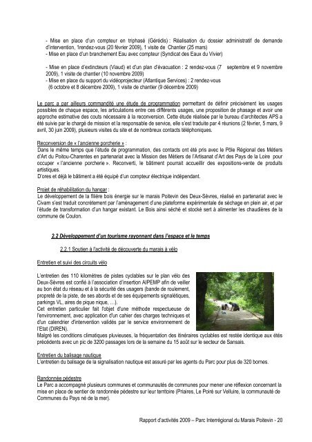 Rapport d'activités 2009 - Parc interrégional du Marais poitevin