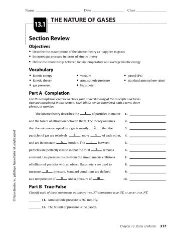 THE NATURE OF GASES 13.1