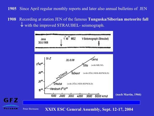 XXIX ESC General Assembly, Sept. 12-17, 2004 - GFZ