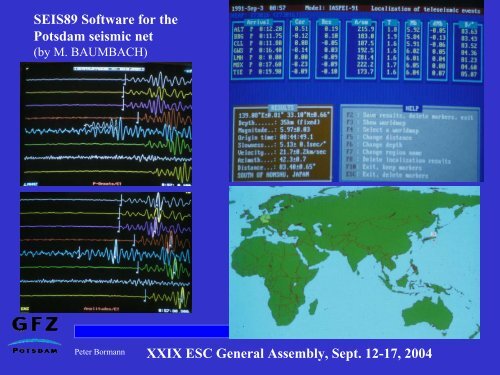 XXIX ESC General Assembly, Sept. 12-17, 2004 - GFZ