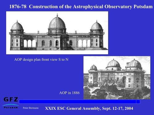 XXIX ESC General Assembly, Sept. 12-17, 2004 - GFZ