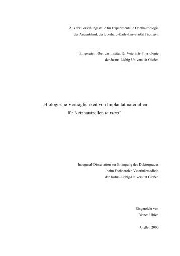 Biologische Verträglichkeit - Justus-Liebig-Universität Gießen