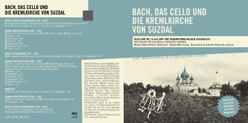 bach, Das cello unD DIe kreMlkIrche Von suZDal - DI MONACO ...