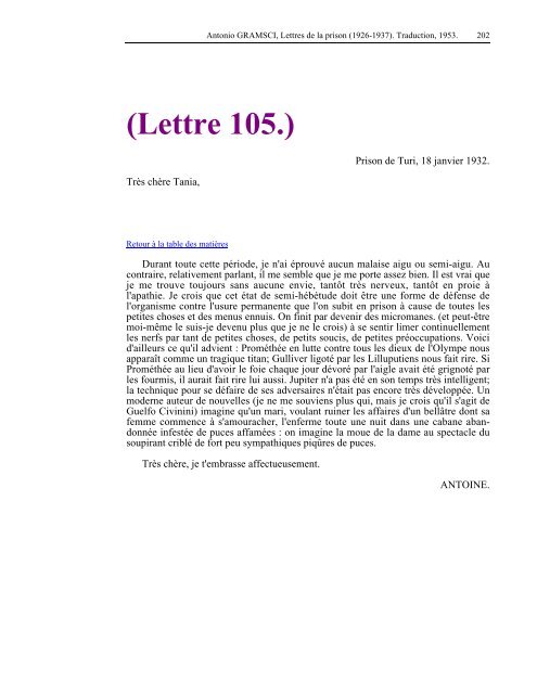 Lettres de la prison - Les Classiques des sciences sociales - UQAC