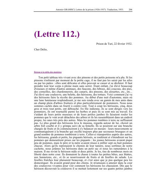 Lettres de la prison - Les Classiques des sciences sociales - UQAC