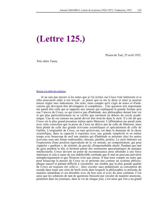 Lettres de la prison - Les Classiques des sciences sociales - UQAC