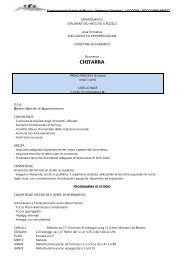 Chitarra Corso pre-accademico - Conservatorio Umberto Giordano