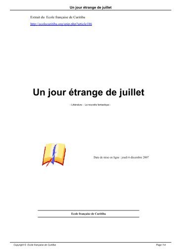 Un jour étrange de juillet - Ecole française de Curitiba