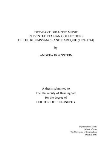 Two-part didactic music in printed Italian collections of the ...