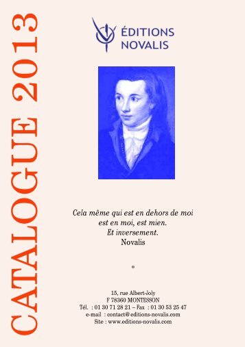 Télécharger notre catalogue (pdf 14 Mb) - Editions Novalis