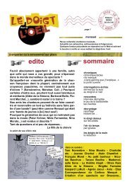 edito sommaire - Le doigt dans l'oeil