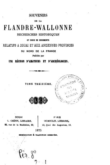 souvenirs de la flandre-wallonne recherches historiques ...