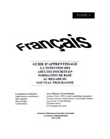 Français : guide d'apprentissage