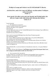 Predigt zu Losung und Lehrtext vom 25.1.09, Berthold W. Haerter ...