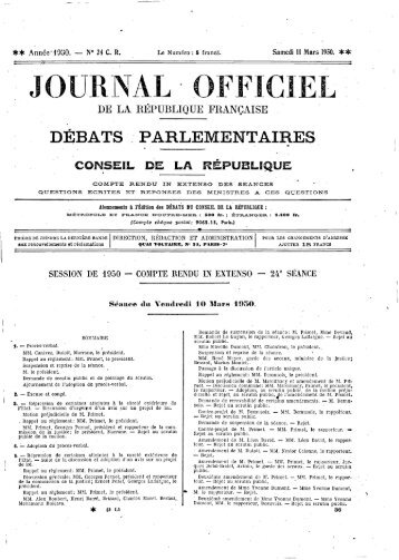 vendredi 10 mars 1950 - Sénat