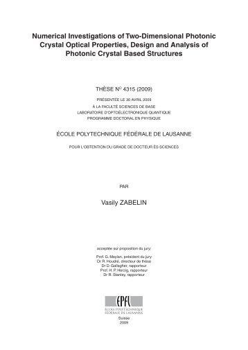 Numerical Investigations of Two-Dimensional Photonic Crystal ...