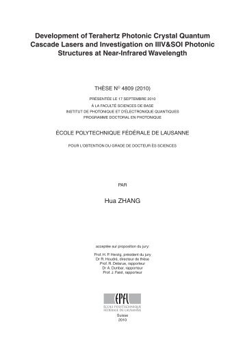 Development of Terahertz Photonic Crystal Quantum ... - EPFL