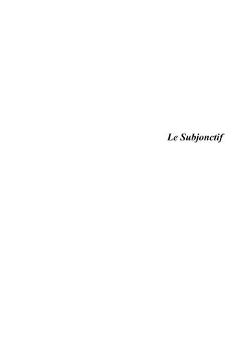 Le Subjonctif