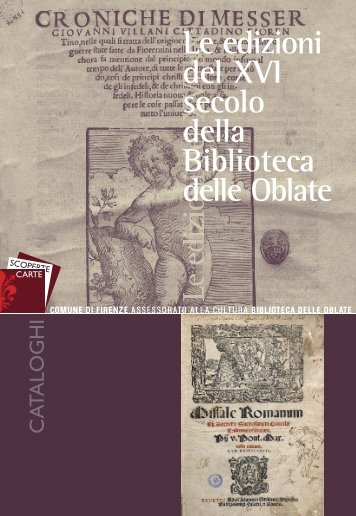 Le edizioni del XVI secolo della Biblioteca delle Oblate