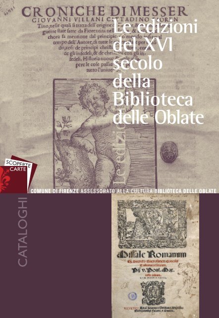 Le edizioni del XVI secolo della Biblioteca delle Oblate