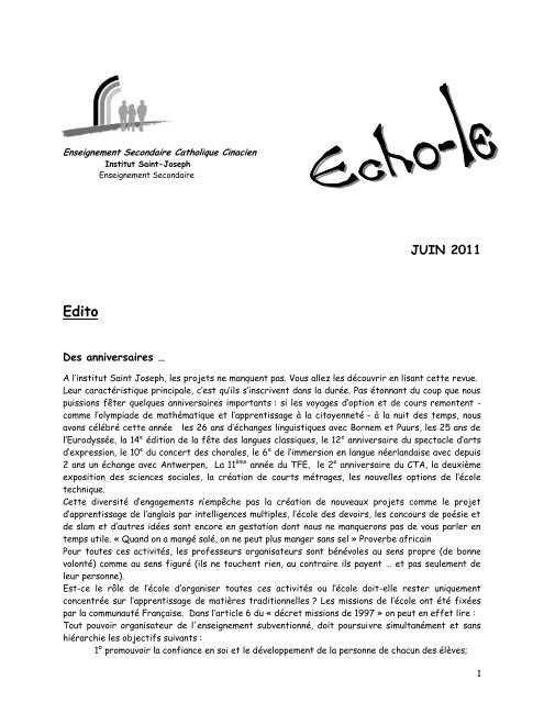 N 2 Institut Saint Joseph