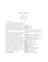 French Glossary - School of Mathematics - math.umn.edu